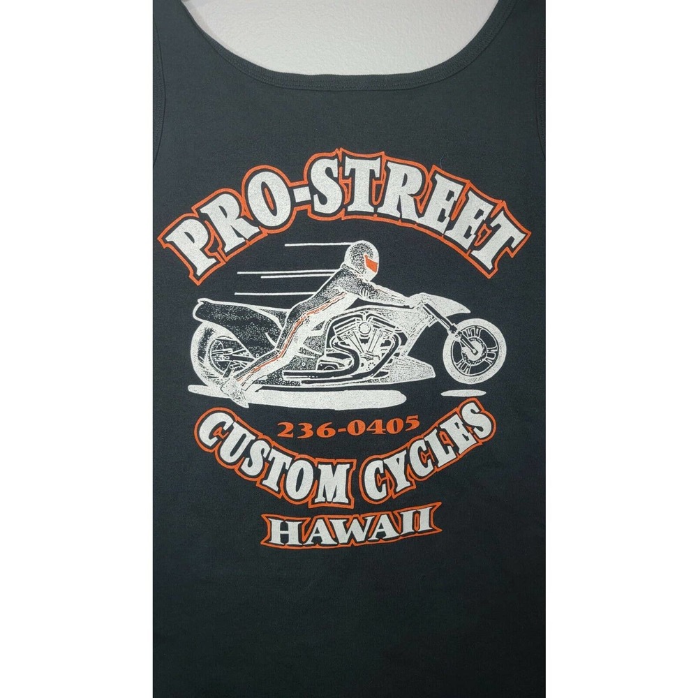 Pro-Street Custom Cycles Hawaii Tank Top Black Sz Women's Medium Motorcycle 808